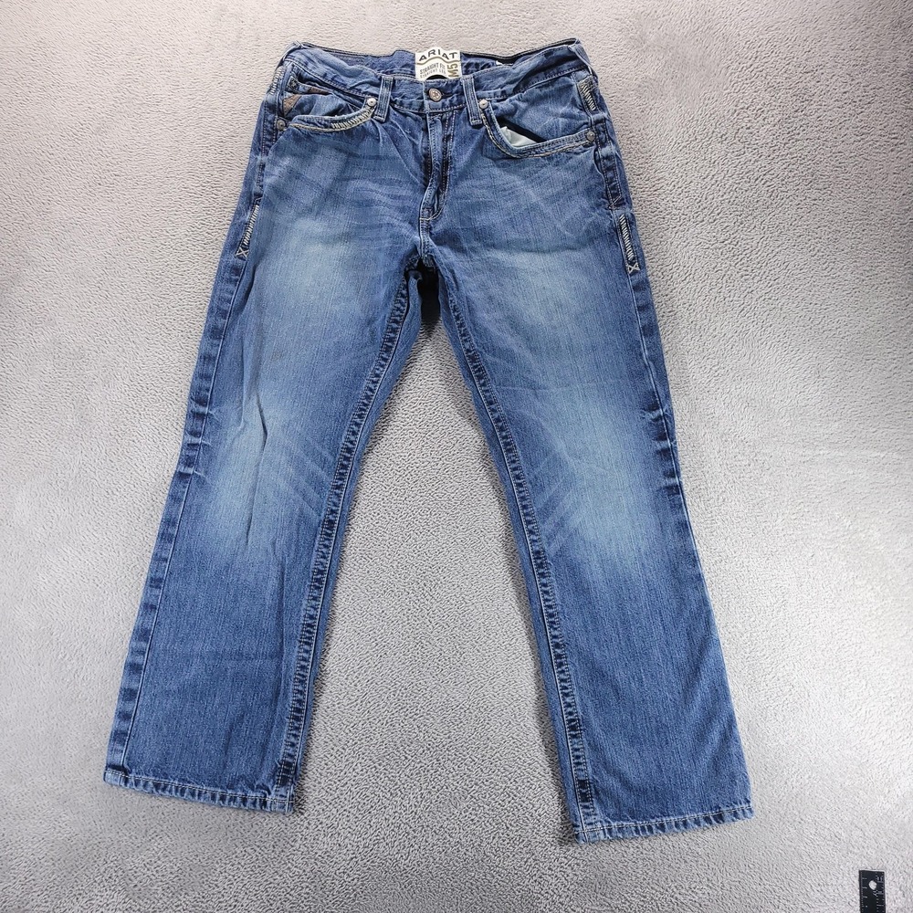 Ariat Jeans Mens 33x30 Blue M5 Ridgeline Gambler Straight Workwear MX12FA23